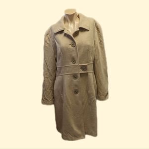 Light Tan Longline Wool Coat L